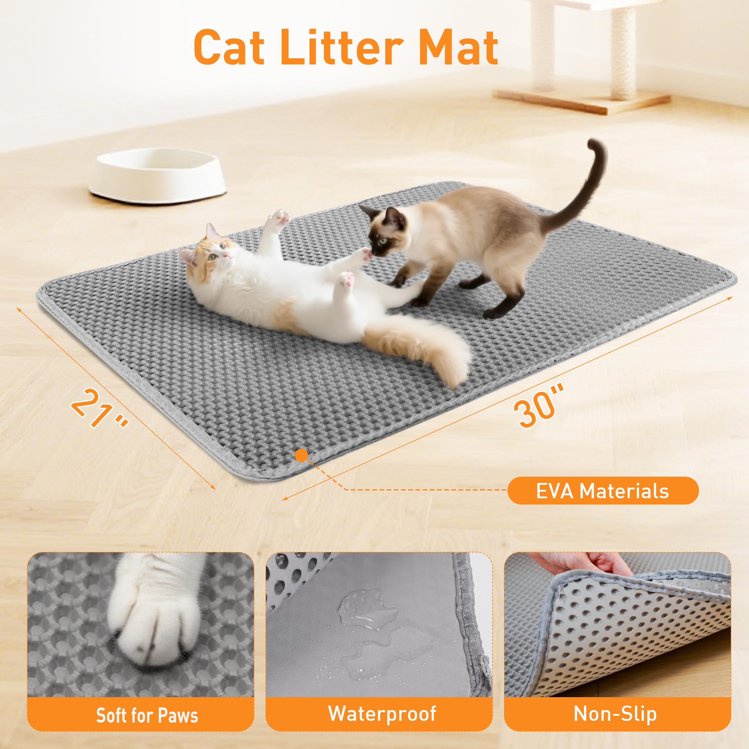 Anywish cat litter mat side-opening design for easy disposal