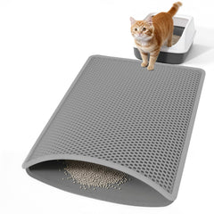 Anywish cat litter mat waterproof bottom layer protects floors from spills.