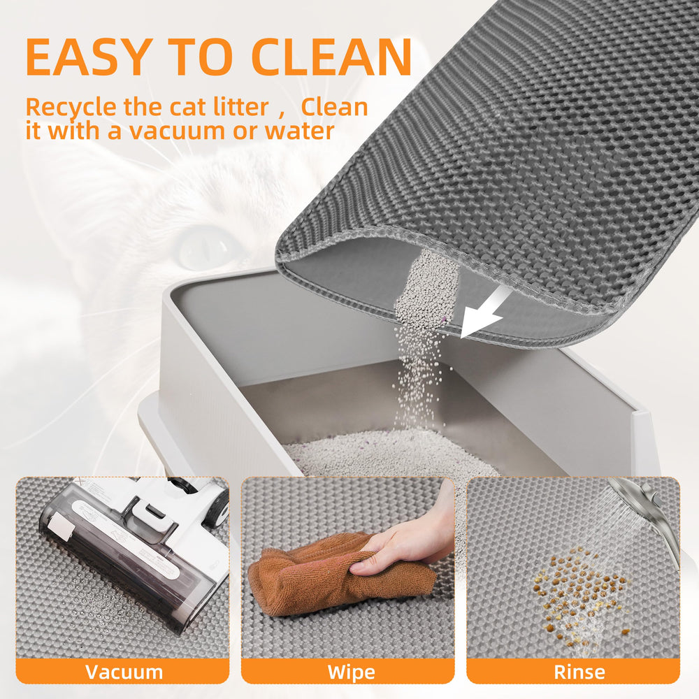 Anywish cat litter mat waterproof bottom protects floors from spills