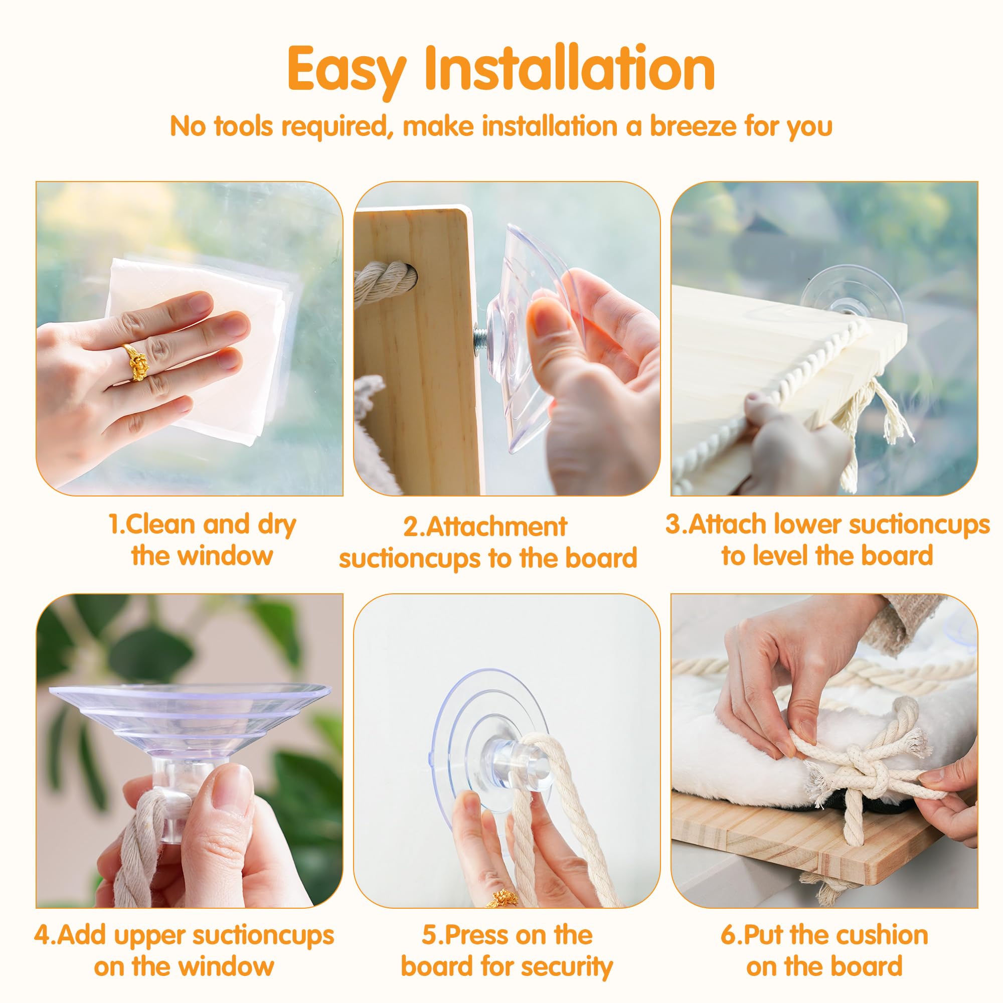 Anywish window hammock supports safe lounging with stable glass adhesion.
