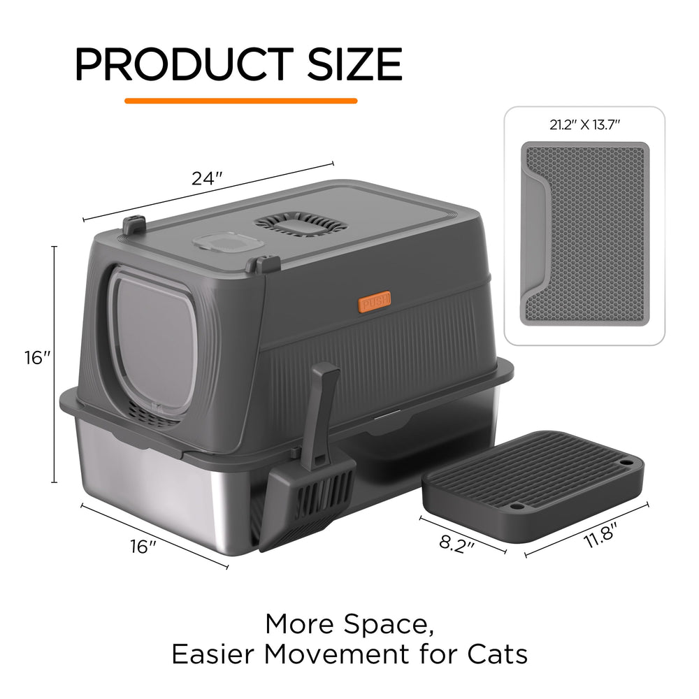 Anywish dark grey enclosure offers sturdy, durable use for growing cats.