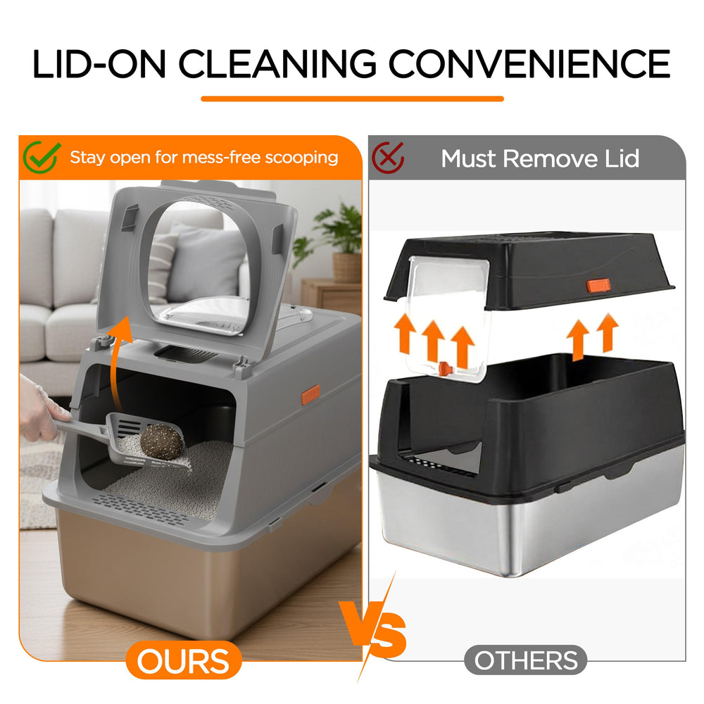 Anywish three-part detachable litter box offers versatile setup for different cats.