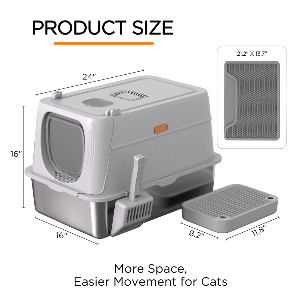 Anywish enclosed space supports odor control and privacy.