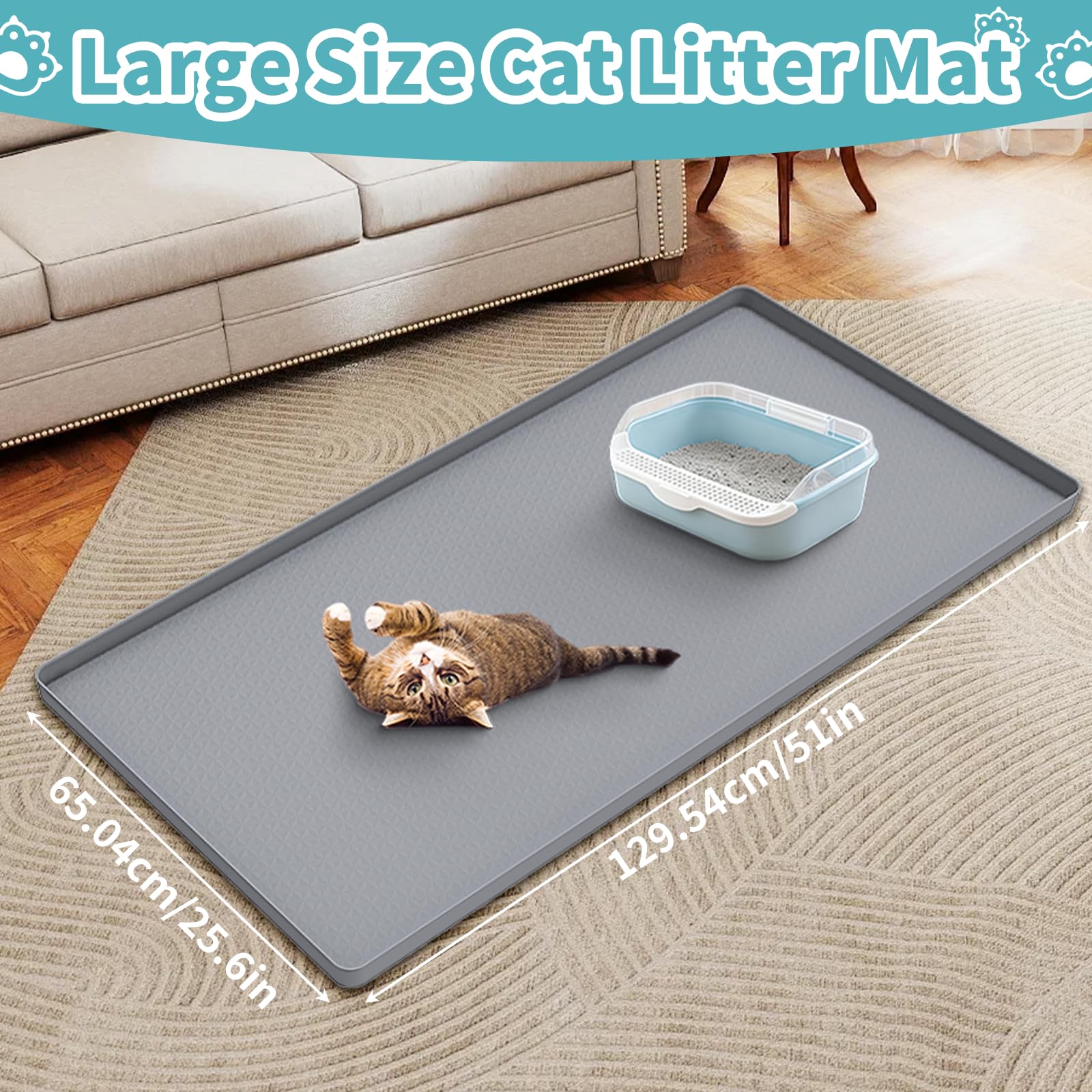 Anzfy cat litter mat easily cleans by sweeping or rinsing away debris.