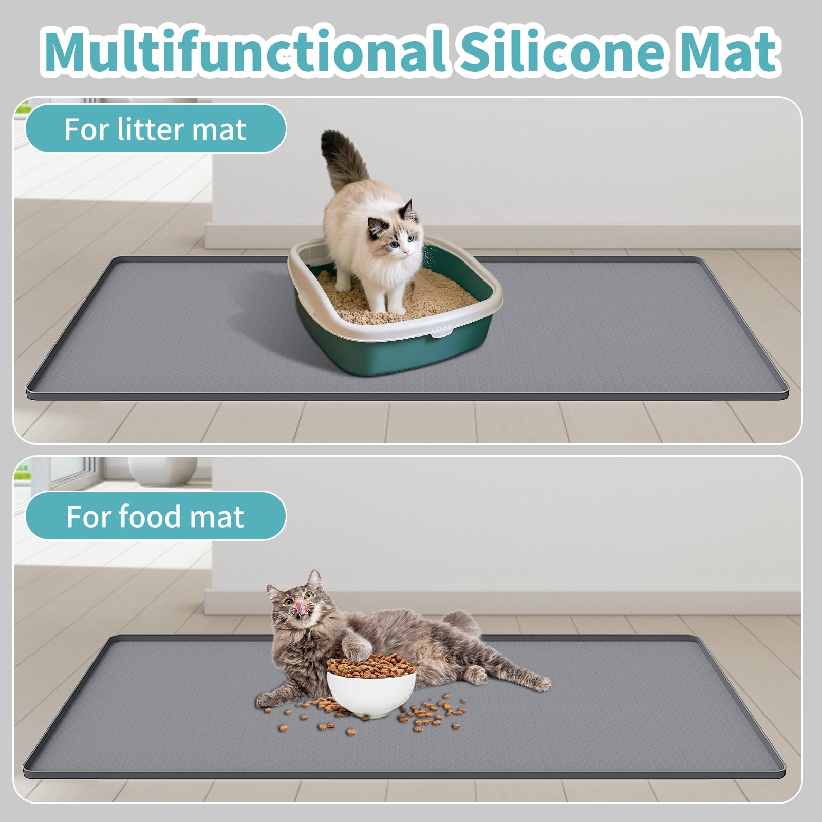 Anzfy mat is ideal for multi-cat homes with large litter box setups.