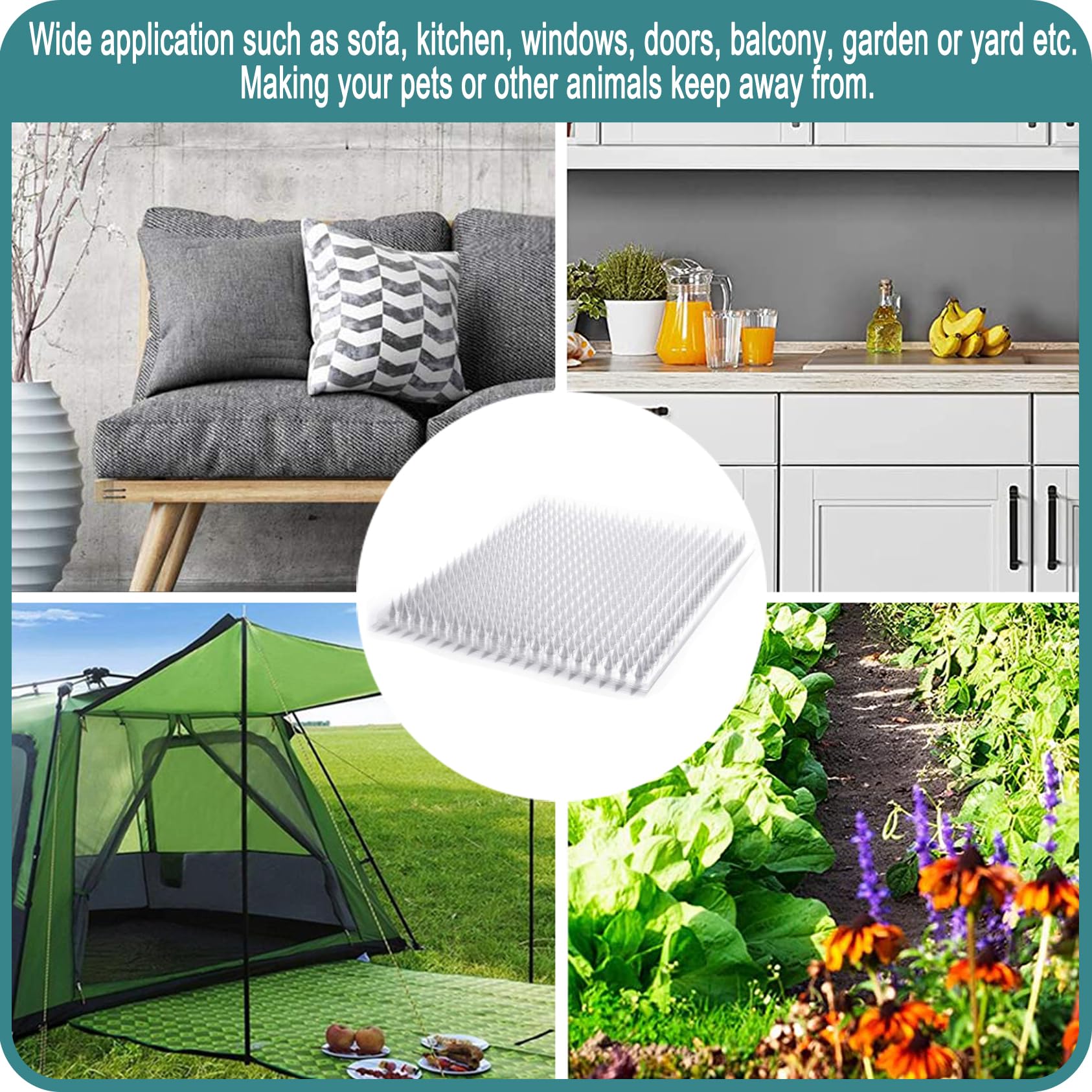 Aocoray scat mat with clear color blends into surroundings while deterring pets.