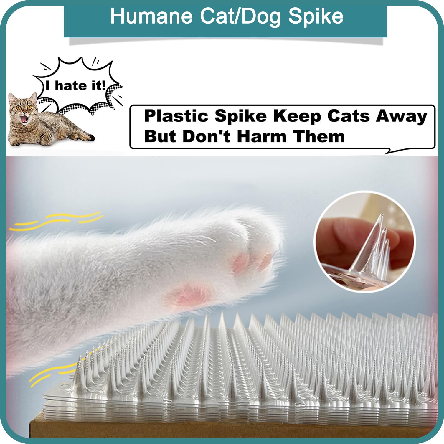 Aocoray scat mat along garden perimeter deters cats and birds safely.
