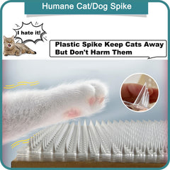 Aocoray scat mat along garden perimeter deters cats and birds safely.