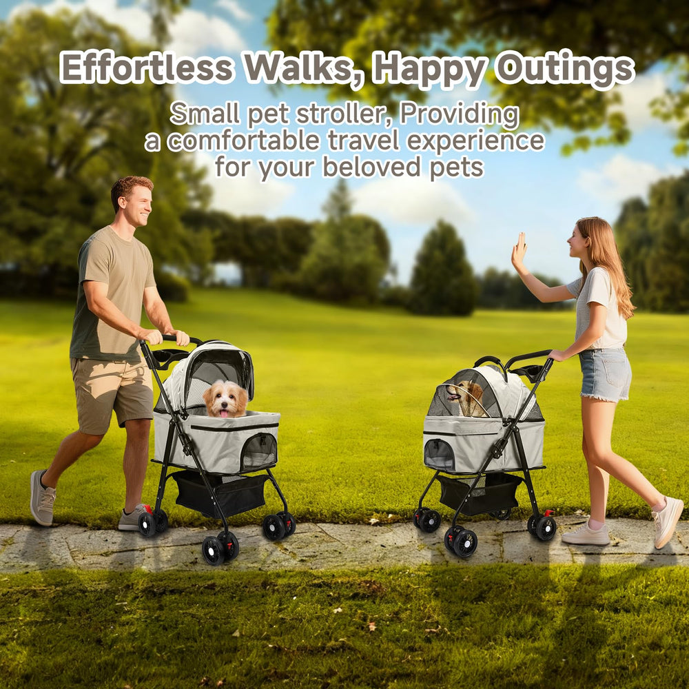 AODI Pet Stroller folded compact storage for easy packing.