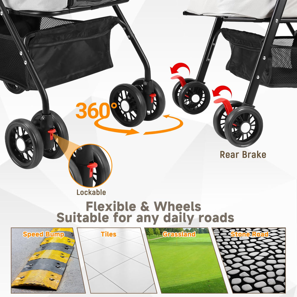 AODI Pet Stroller front-door access for easy pet entry.