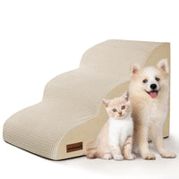 Aodisman 3-Step Dog Ramp beside sofa for easy pet access.