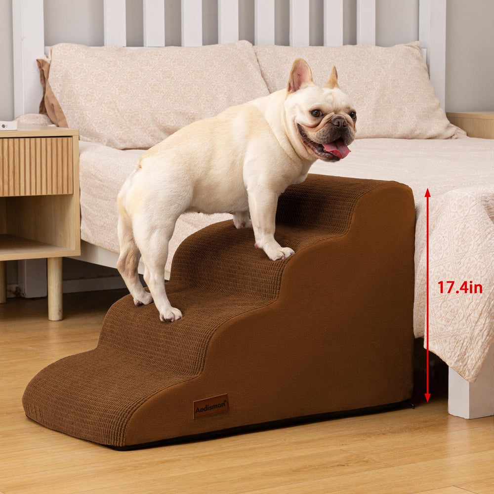 Aodisman brown pet stairs ideal for puppies and cats.