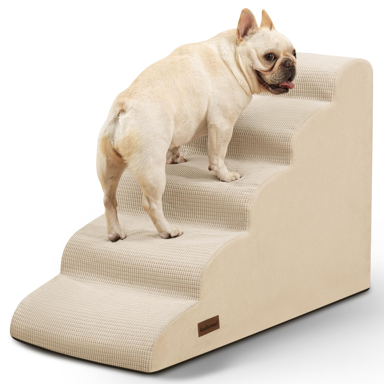 Aodisman 5-step stairs placed at bed edge for easy bed access