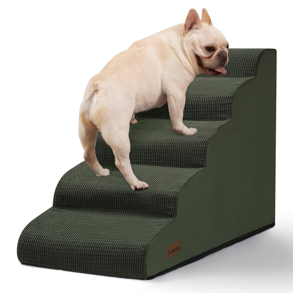 Aodisman 5 Step Dog Stairs close-up shows sturdy construction for safe climbing