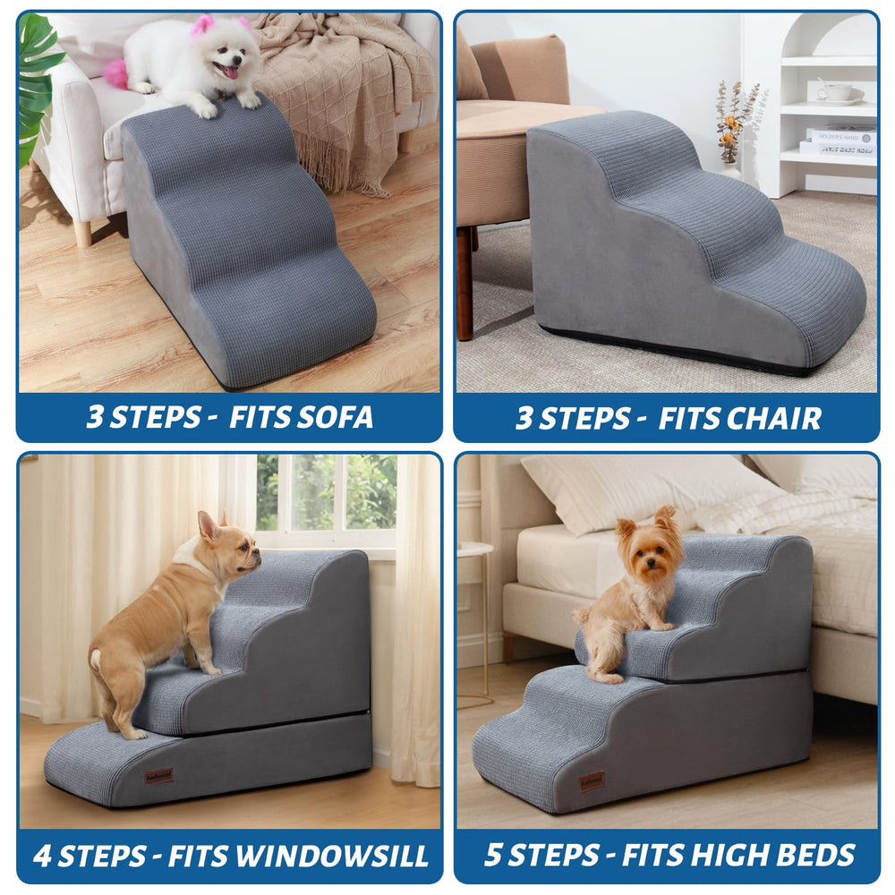 Aodisman dog stairs with curved ramp reducing joint impact during climbs