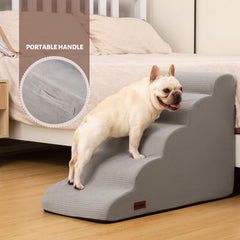Aodisman 5 Step Dog Stairs with non-slip bottom for stable footing during use.
