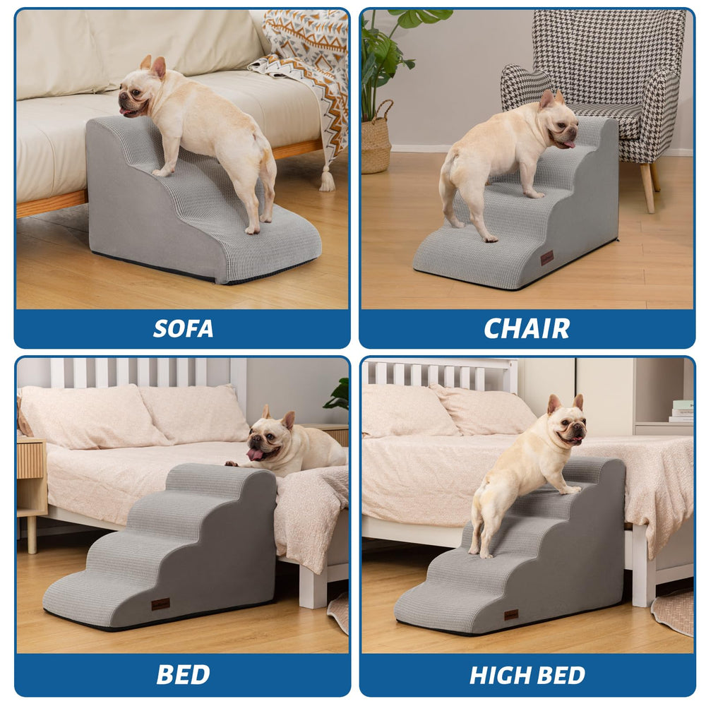 Aodisman 5 Step Dog Stairs rapid setup unfolds after unboxing.