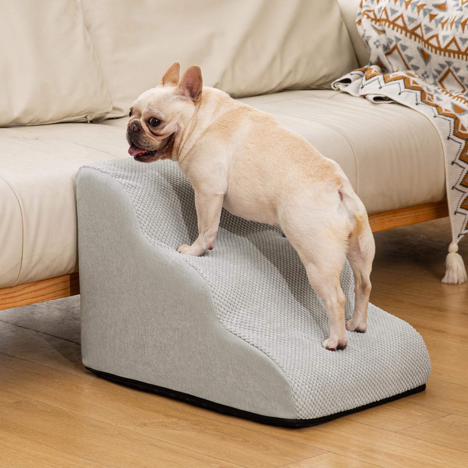 Aodisman four-step ramp at 17.7-inch height for beds and couches