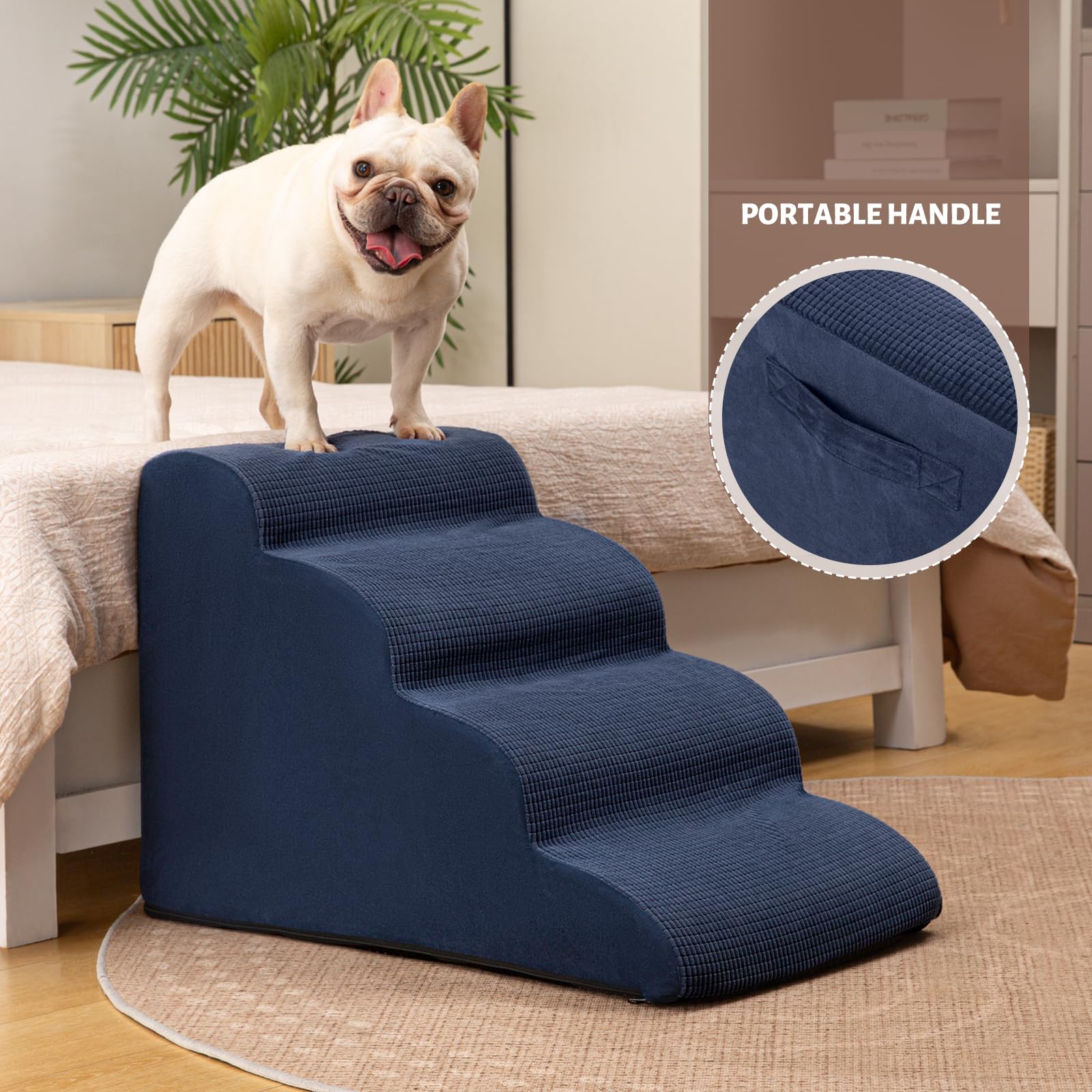 Aodisman dog ramp non-slip bottom ensures secure footing.
