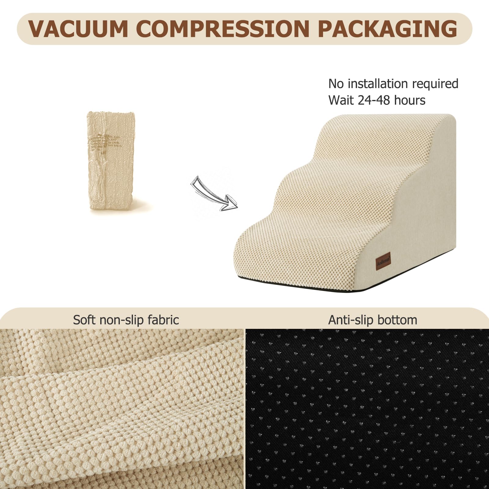 Aodisman dog ramp shown on sofa aiding pet access to furniture