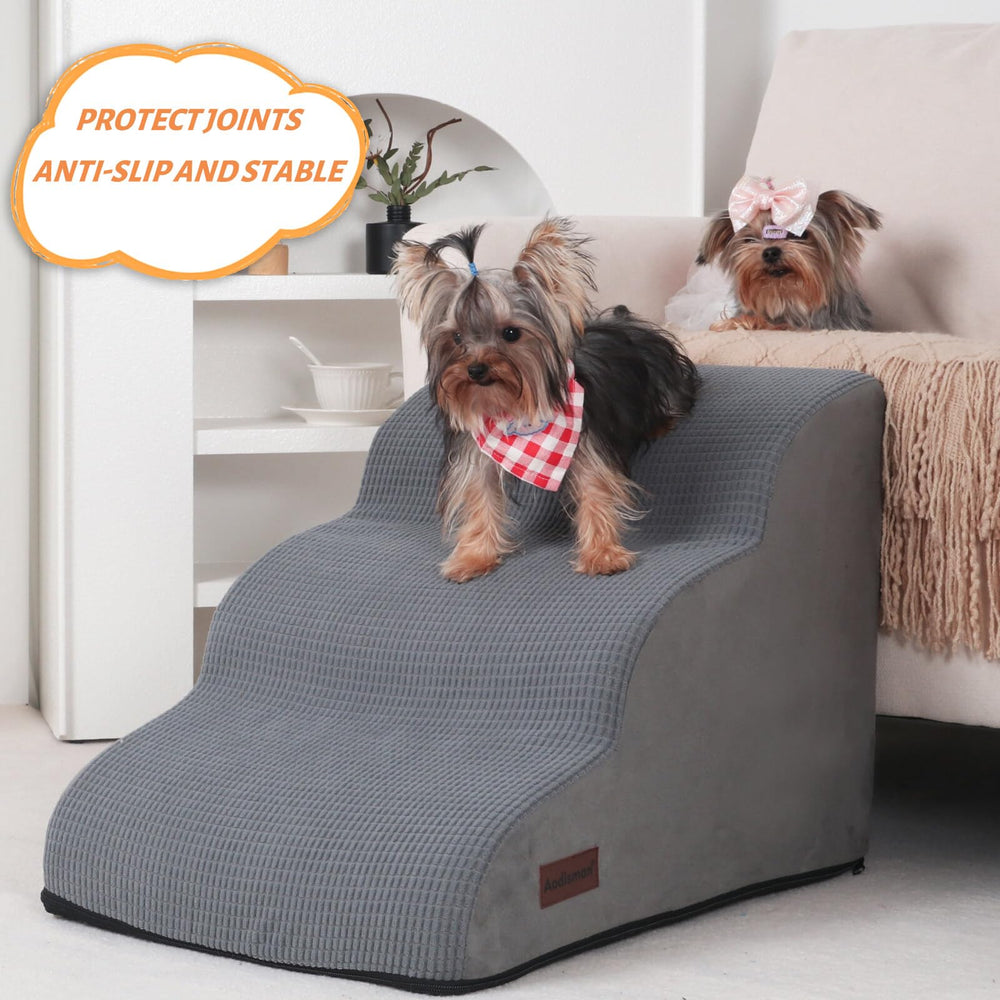 Aodisman grey 4-step ramp, suitable for sofas and beds for higher access.