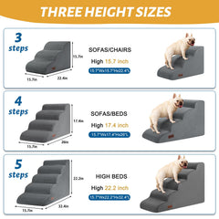 Aodisman dog ramp in grey, close-up non-slip surface improves paw traction during climbs.