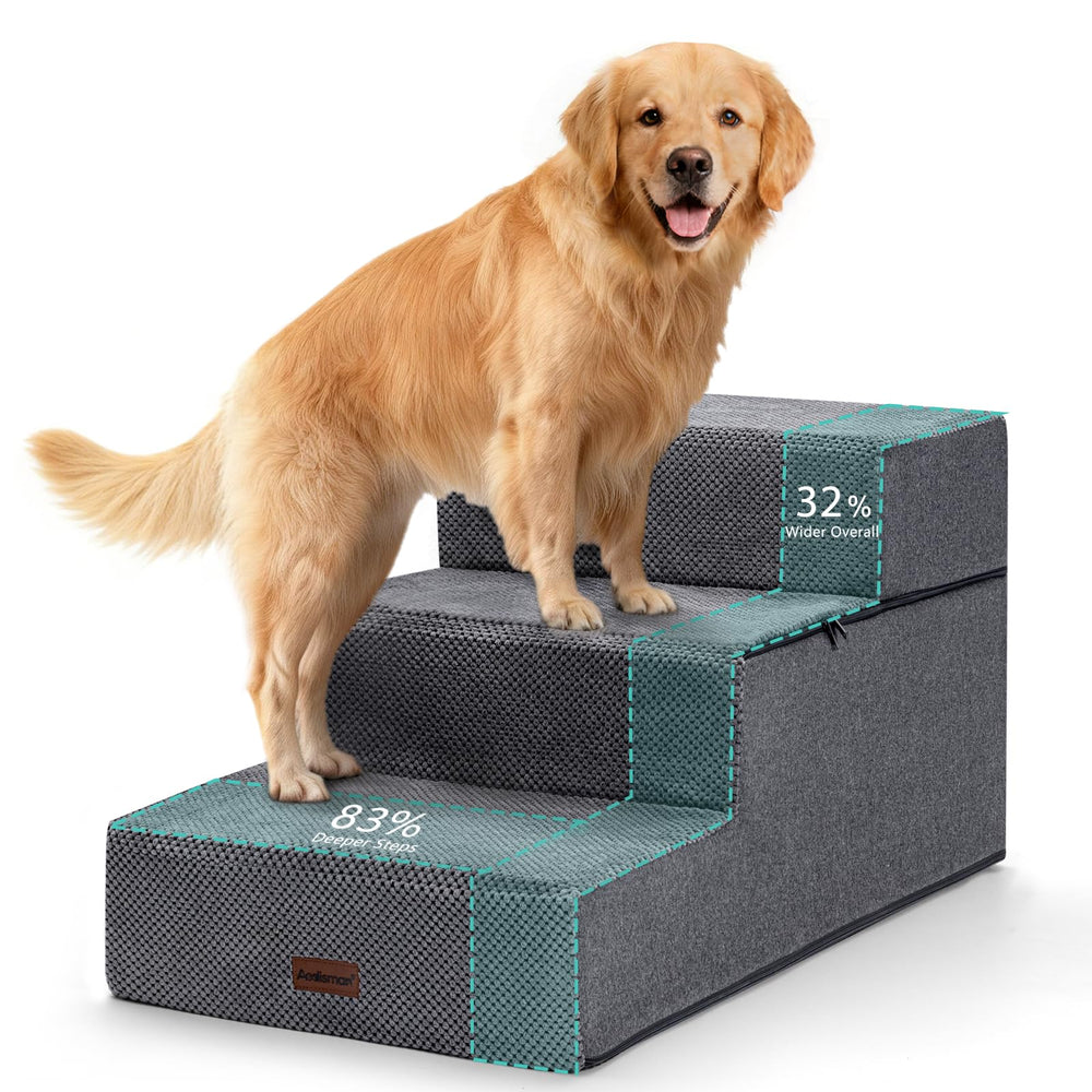 AODISMAN dog stairs 18-inch high for safer bed access