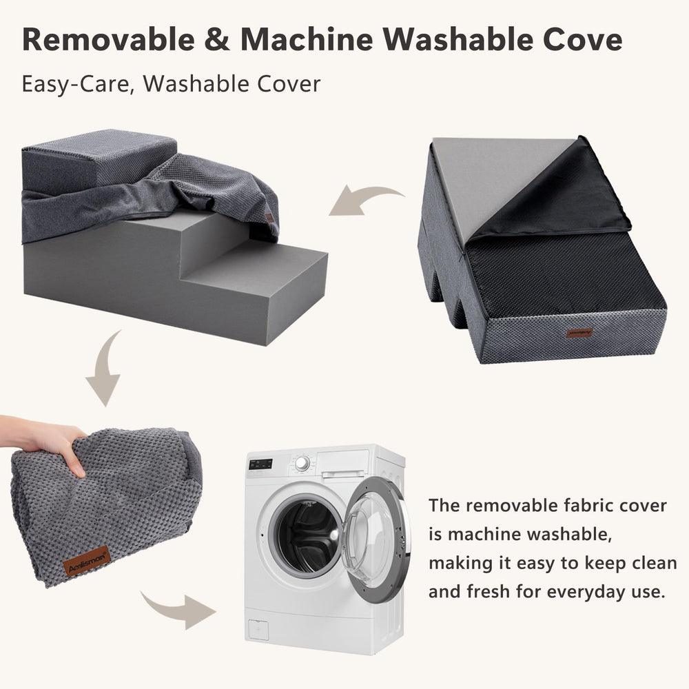 AODISMAN 3-step layout supports large dogs needing elevated surfaces