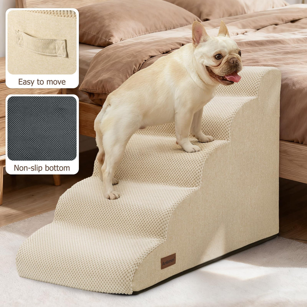 Aodisman dog stairs 3-step height provides easy sofa access with gentle incline