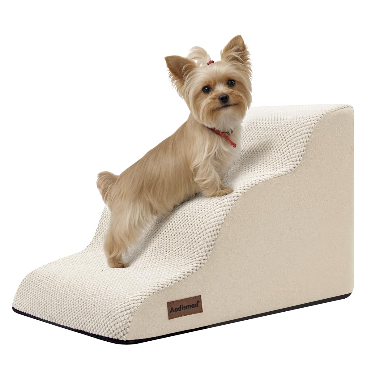 Aodisman 3-step dog stairs with curved ramp for easy couch access