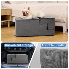 Aodisman anti-slip base dog stairs in grey providing secure footing