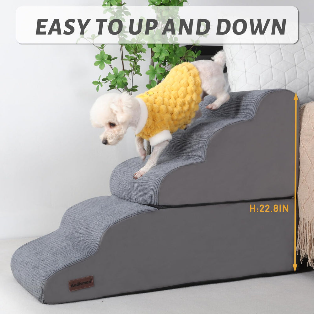 Aodisman dog stairs back handle for easy transfer and repositioning