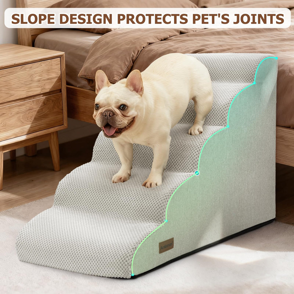 Aodisman dog stairs removable, machine-washable cover for cleaning.