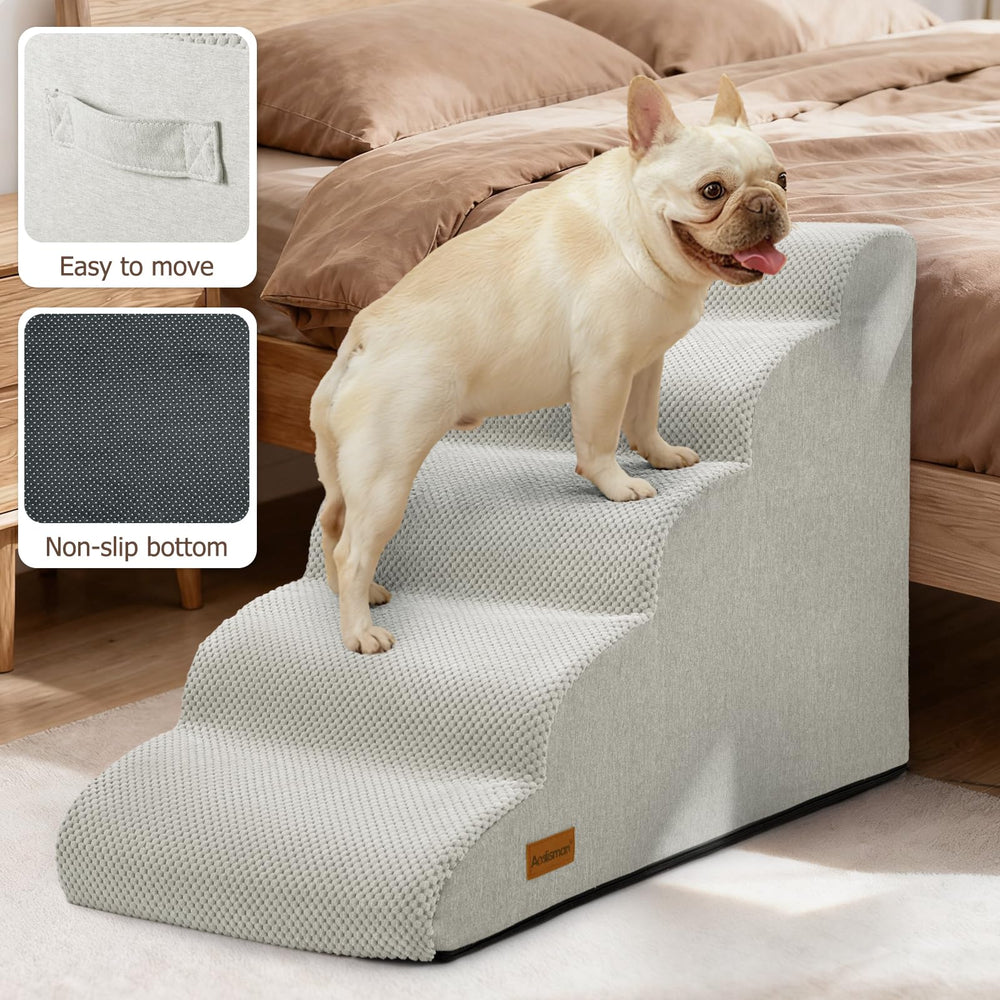Aodisman dog stairs with three height options for sofa, bed, and high furniture.