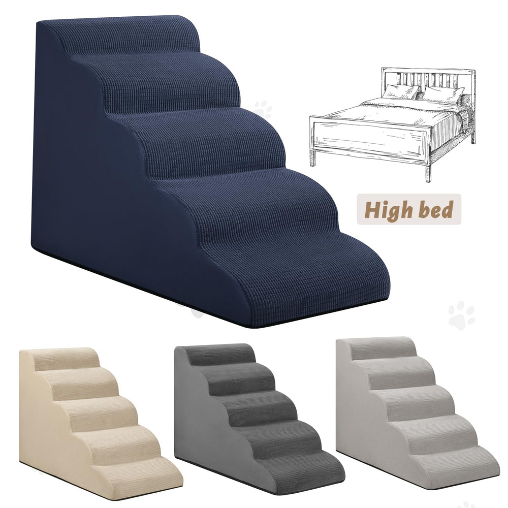 Aodisman dog stairs blue foam-core interior supports daily use