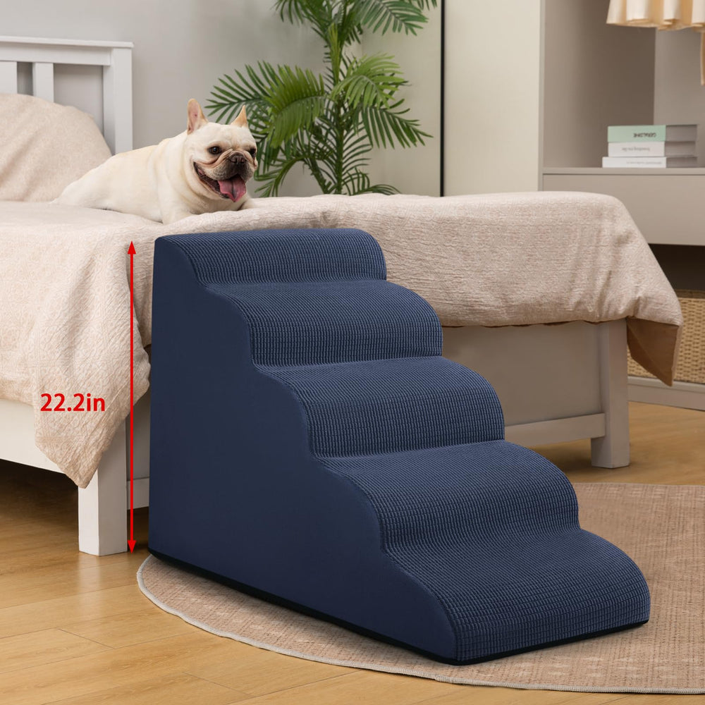 Aodisman dog stairs blue washable cover keeps it clean and ready