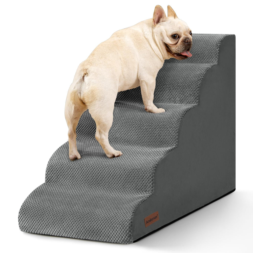 Aodisman dog stairs curved ramp helps puppies reach the bed comfortably.