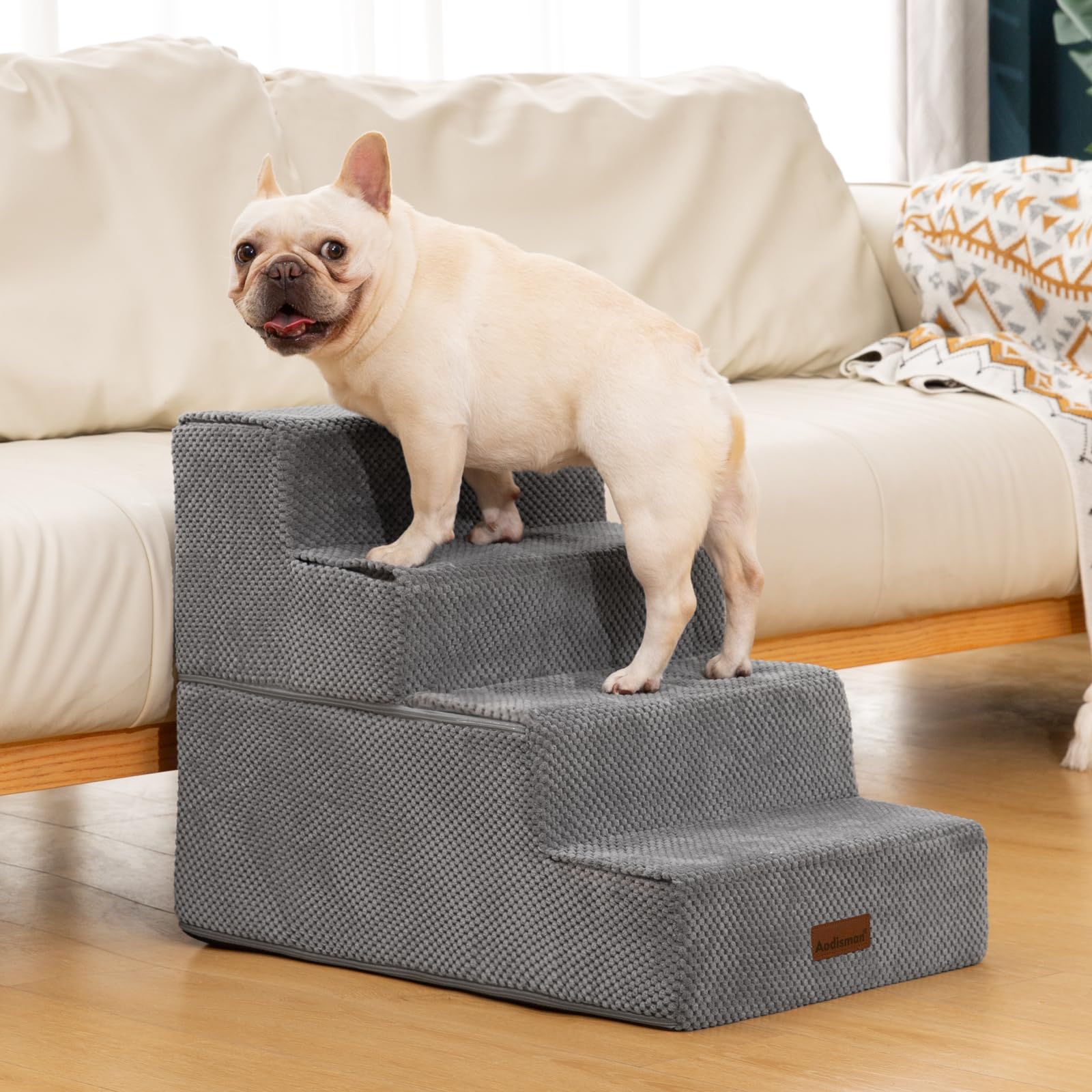 Aodisman 18.5-inch height supports pets reaching bed or sofa
