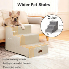 Aodisman dog stairs foam-core close-up highlighting stability and support for aging pets