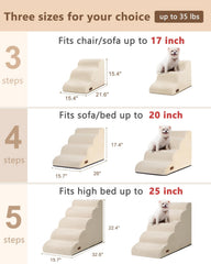Aodisman dog stairs with foam core providing sturdy support