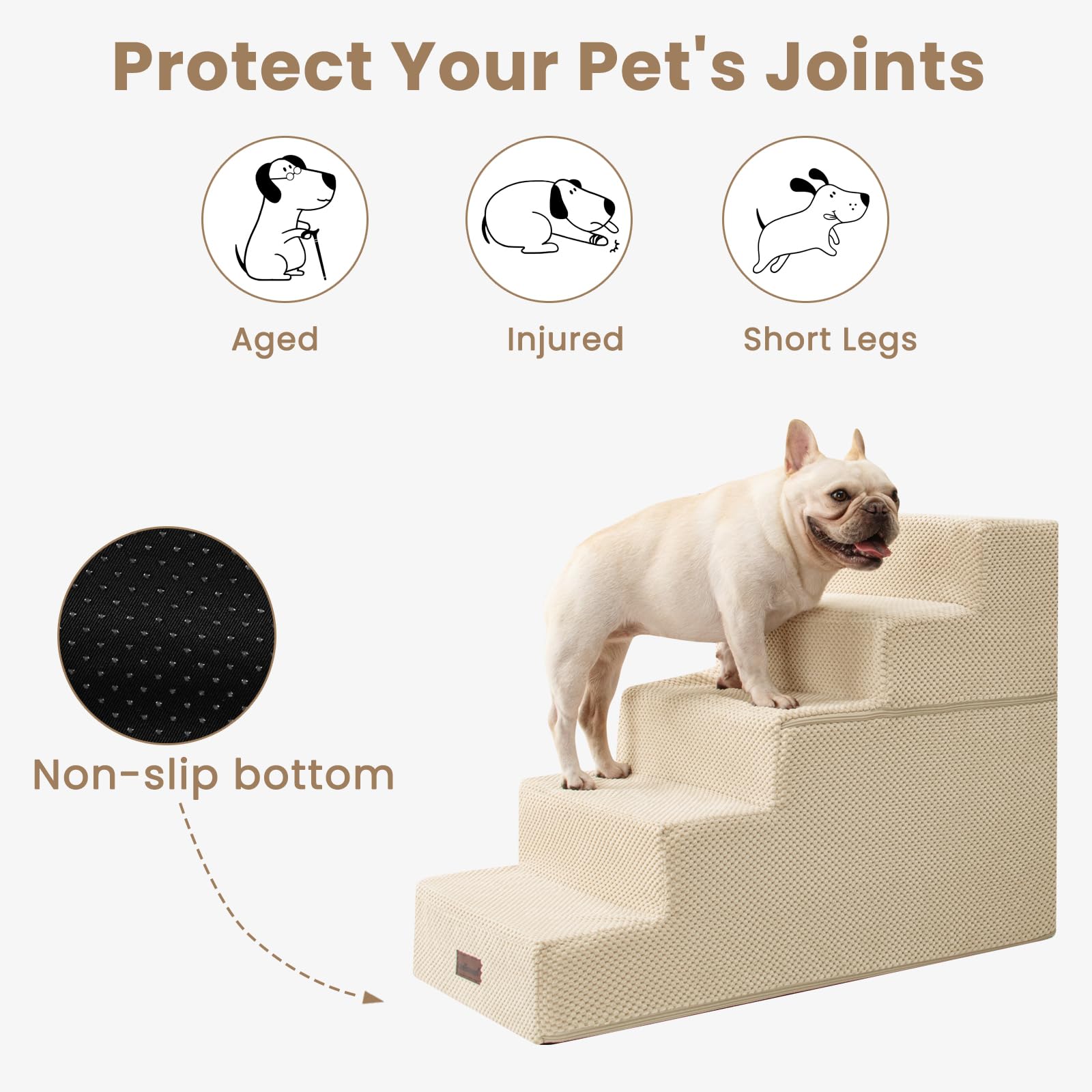 Aodisman dog stairs suitable for small dogs and cats, enhancing access to beds.