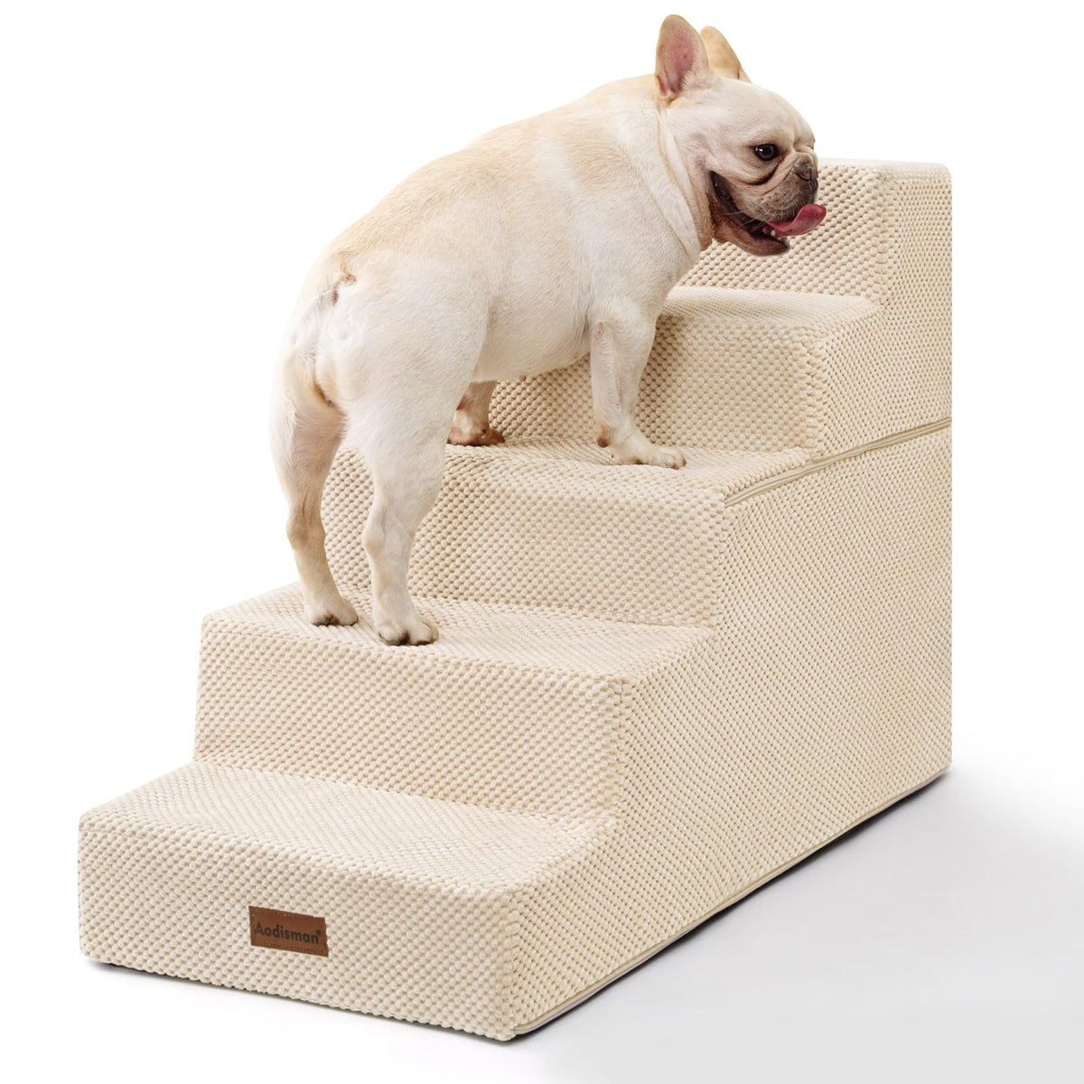 Aodisman dog stairs high bed 22-6 inch angle view, helping pets reach elevated surfaces.