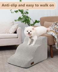 Aodisman dog stairs showing non-slip bottom for stable ascent on smooth floors.