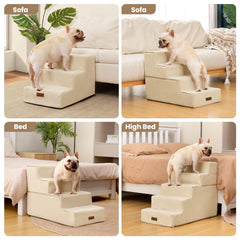 Aodisman dog stairs non-slip bottom improves grip on smooth floors.
