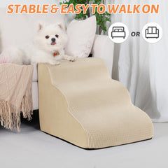Aodisman dog stairs with non-slip bottom on a living room surface.