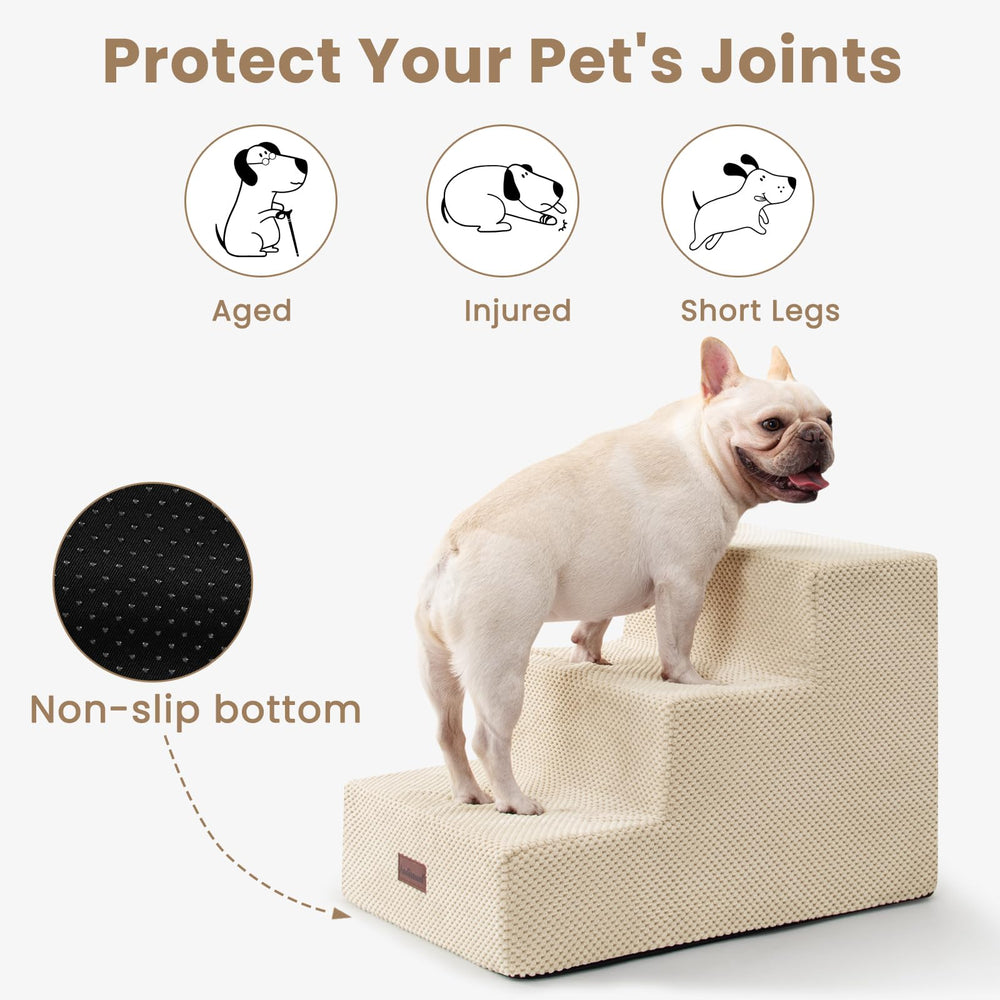 Aodisman dog stairs in use on sofa offer safe ascent for pets.