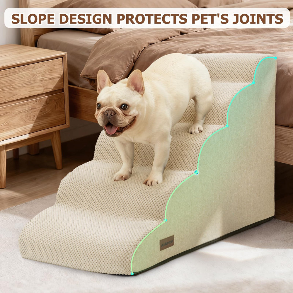 Aodisman dog stairs portable handle enables one-handed relocation