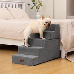 Aodisman removable cover dog stairs grey for simple cleaning