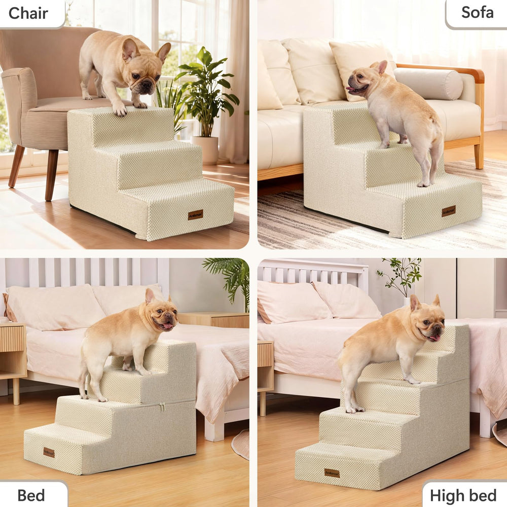 Aodisman dog stairs removable cover detail with machine-washable fabric