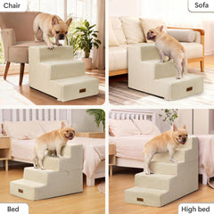 Aodisman dog stairs removable cover detail with machine-washable fabric